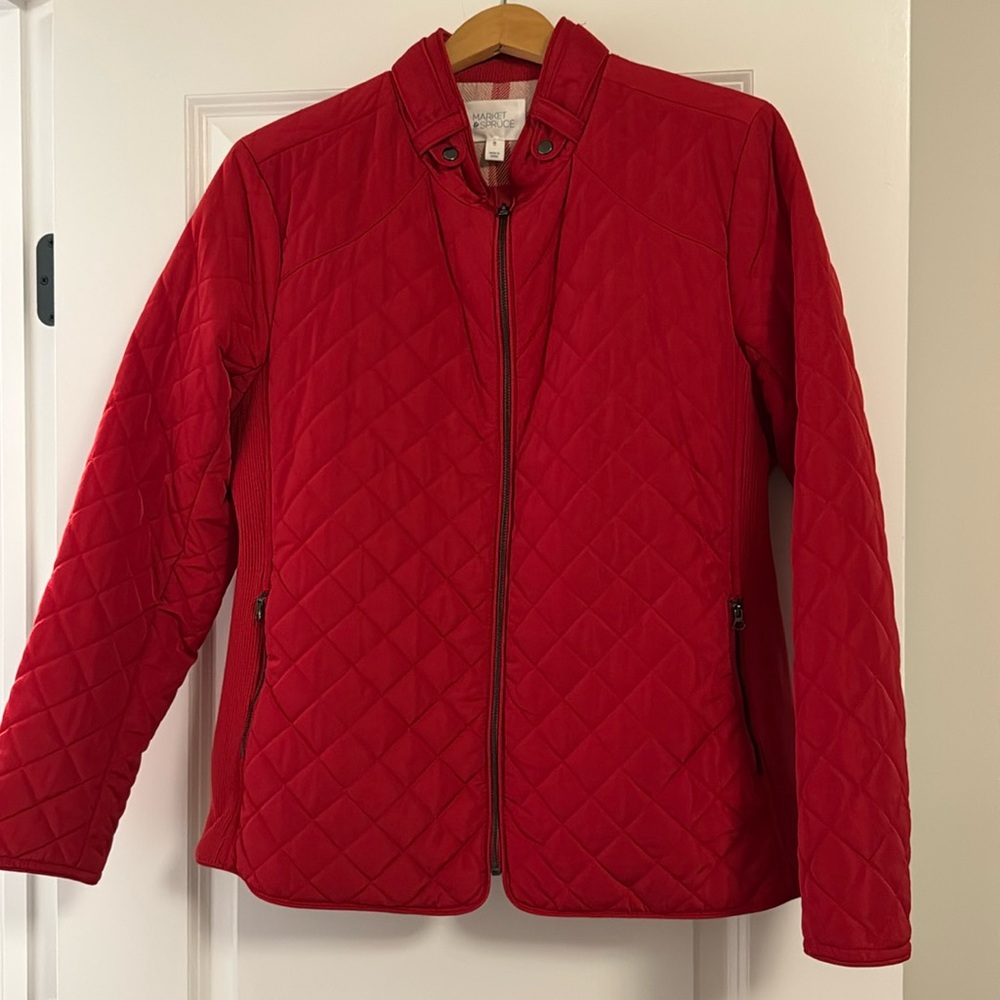 Market spruce  red quilted jacket size XL NWOT